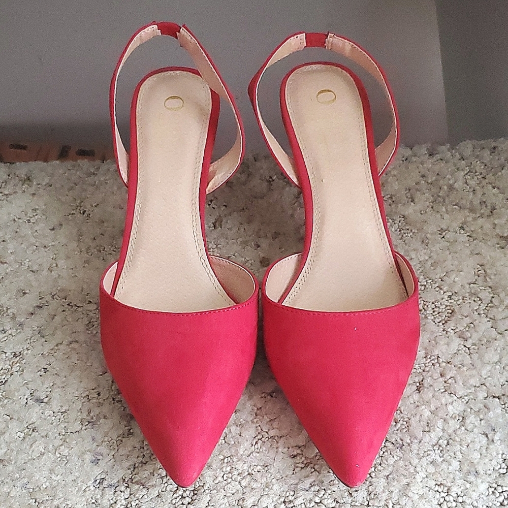 Sling Back Kitten Heels Red NWOT